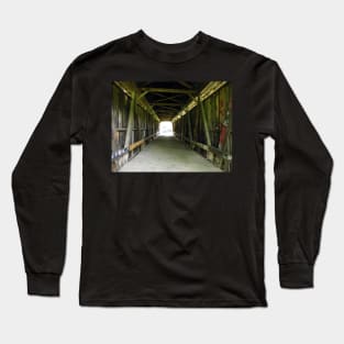 Covered Bridge Photograph Tunnel Vision Perspective Art: Available on Face Masks, Pillows, Phone Cases & Gifts Long Sleeve T-Shirt